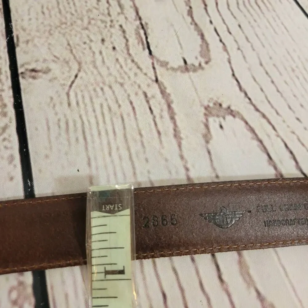 DOCKERS‎ Brown Full Grain Cowhide Belt Solid Brass Buckle Men's Size 38